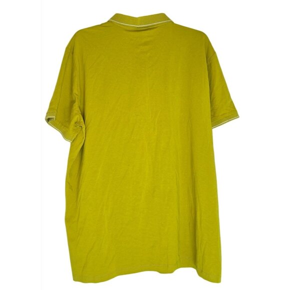 Armani Exchange Mens Yellow Polo Shirt XXL Cotton Short Sleeve With Logo On Plac - Picture 3 of 3